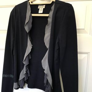 ADORABLE ruffle navy blue cardigan!